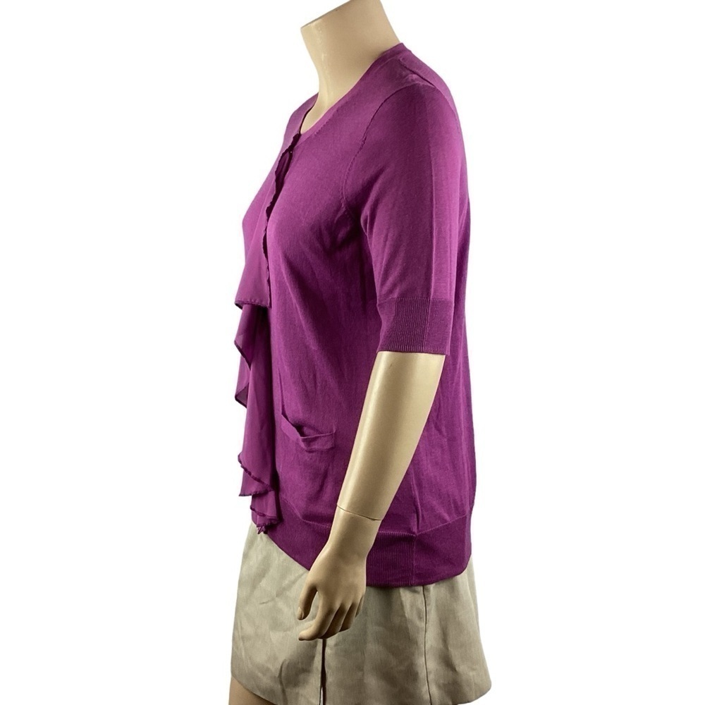 LOGO Lori Goldstein Cardigan Sweater Size XL Purple - Picture 4 of 7